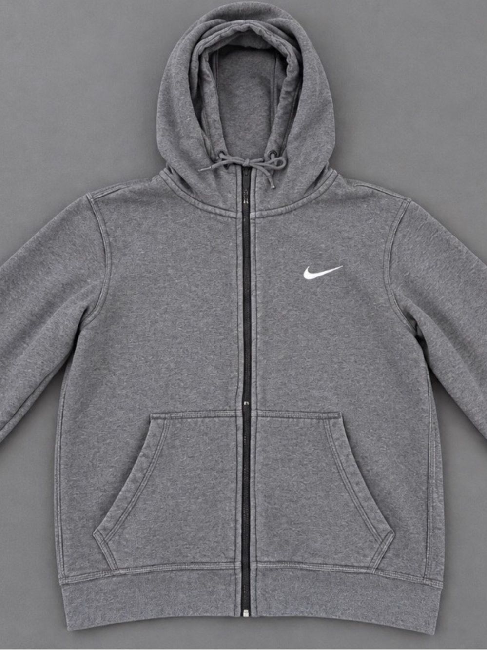 Nike Gray Womens' Small Full-Zip Hoodie with White Swoosh